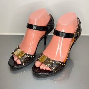 Michael Kors Black and Gold Studded Heels